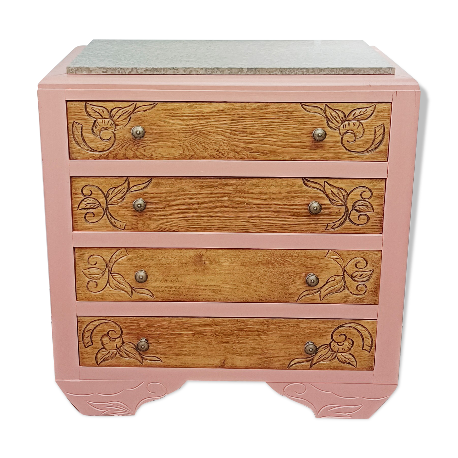 Pink Art Deco chest of drawers