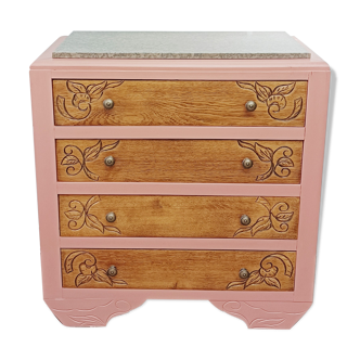 Commode Art déco rose