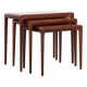 Midcentury Danish nest of 3 side tables in teak by Johannes Andersen for Silkeborg 1960s