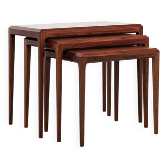 Tables d'appoint gigognes danoises du milieu du siècle en teck par Johannes Andersen pour Silkeborg années 1960