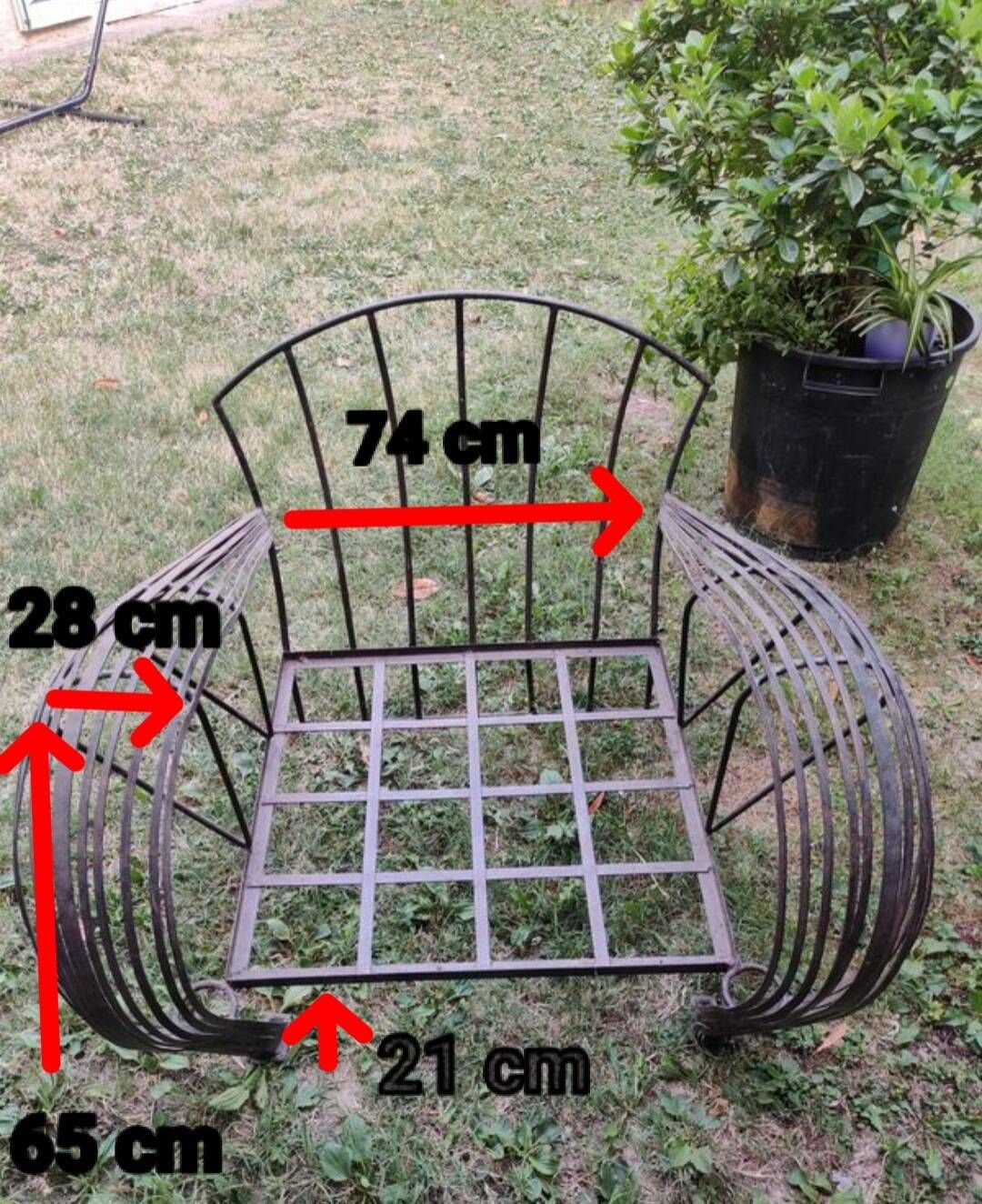 Wrought iron armchair