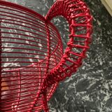 Red wired metal fruit basket