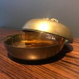 old empty box brass pocket with rose decoration