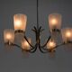 Brass and Glass Chandelier in Lyfa Style, Denmark, 1970s