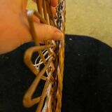 Round wicker mirror from the 1960s.