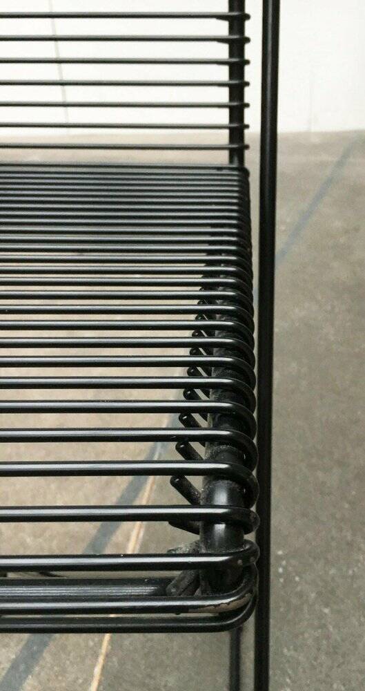 Postmodern black kitchen bar stool Kreuzschwinger by Till Behrens for Schlubach, 1980s.