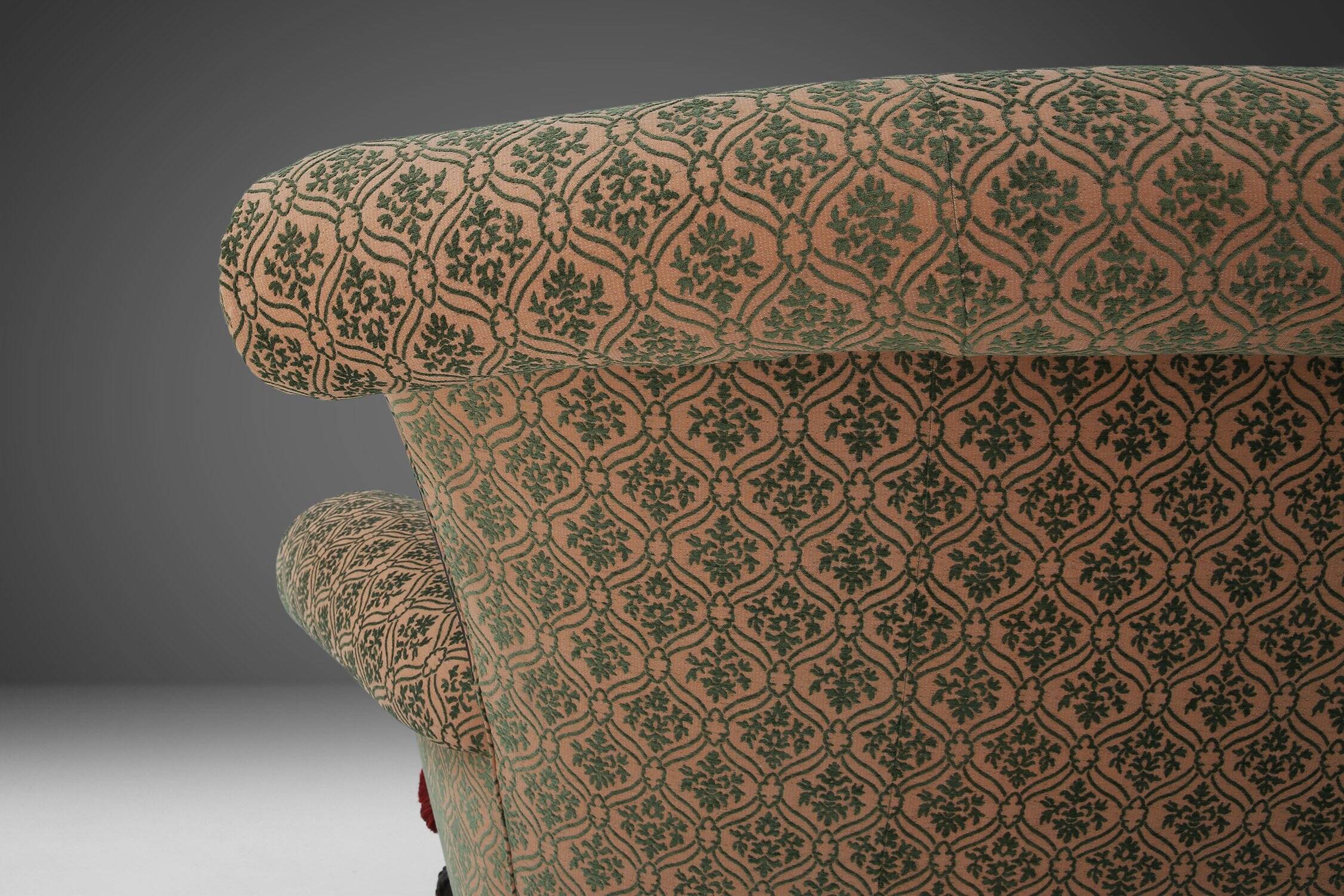 Large Victorian Sofa and Matching Ottoman, United Kingdom, 1890s