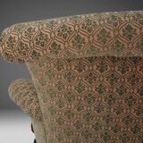 Large Victorian Sofa and Matching Ottoman, United Kingdom, 1890s