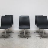 Set of 6 'Oxford' swivel chairs by Arne Jacobsen for Fritz Hansen, 1965
