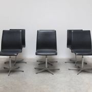 Set of 6 'Oxford' swivel chairs by Arne Jacobsen for Fritz Hansen, 1965