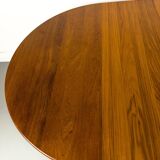 Danish Round Teak Dining Table with Extensions, 1970s