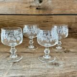 4 small luminarc “vine” glasses