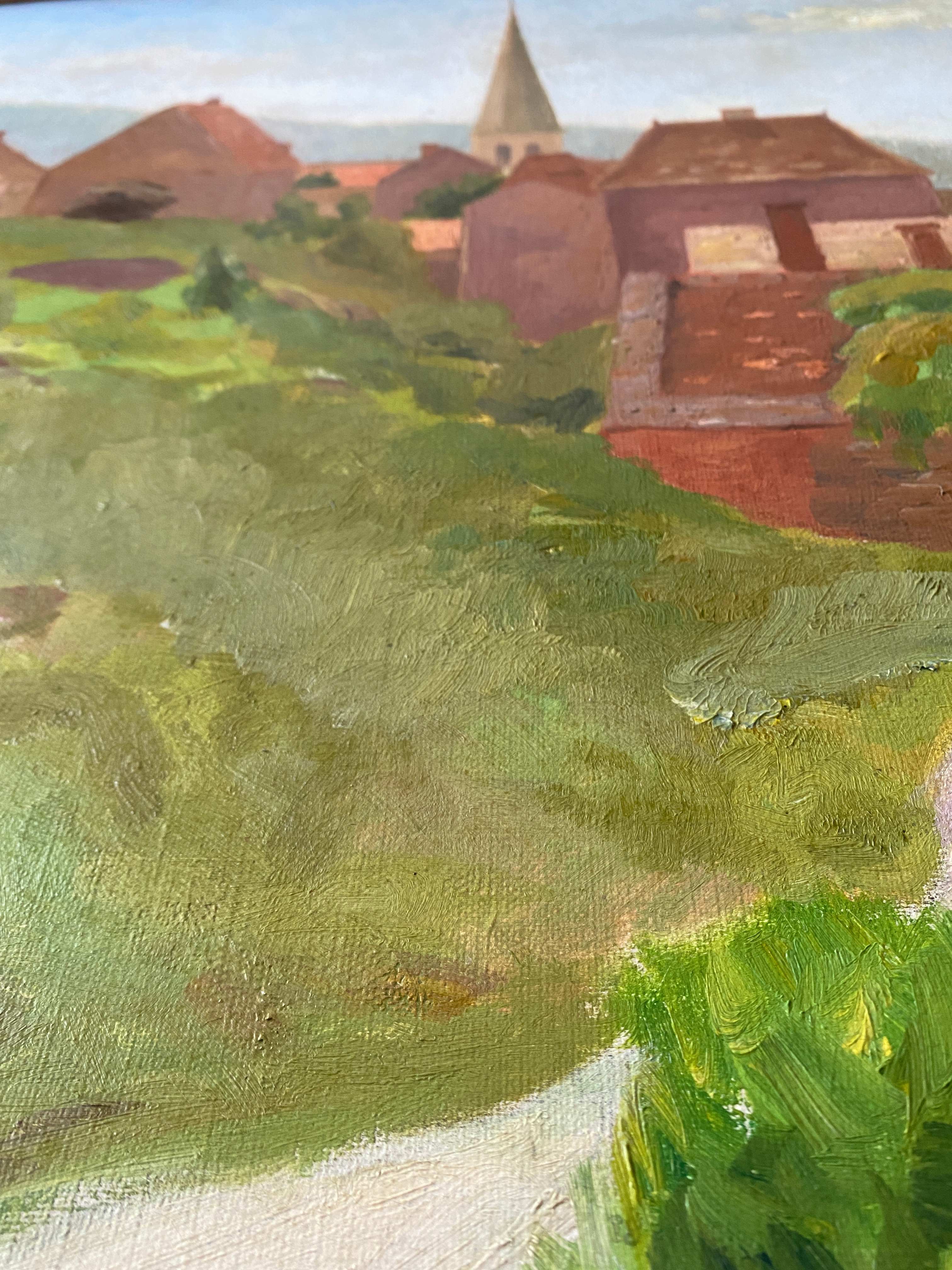 HST painting "The Village in the Valley" beginning of the last century ec. Aven Bridge