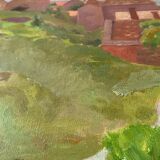 HST painting "The Village in the Valley" beginning of the last century ec. Aven Bridge