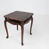 Elegant antique French card table in wood with 2 drawers, ca. 1900