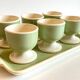 6 coquetiers sur plateau céramique par villeroy & boch