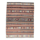 Muticolor Turkish Vintage Kilim Rug, 161x206Cm