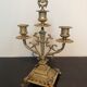 Pair of candelabras or 3-branched chandeliers in gilded bronze late 19th