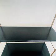 Etagère murale vintage modulable, metal et laiton circa 1960s