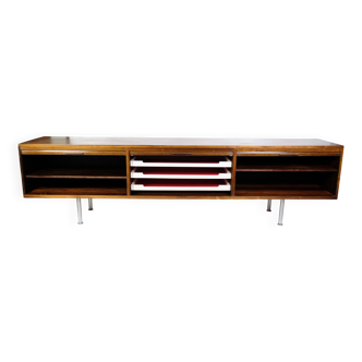 Sideboard Made In Rosewood With Shelves & Drawers From 1960s