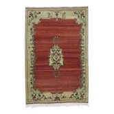 Tapis vintage turc fait main en laine et coton rouge, années 1970