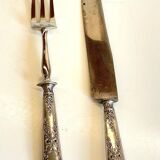 Silver-plated cutlery set with Minerva helmet, Paris