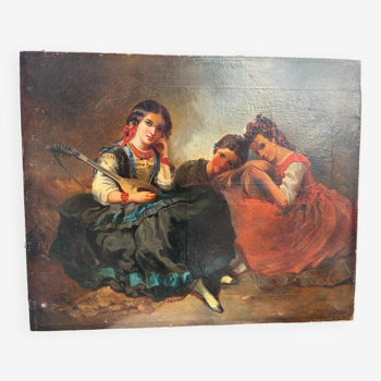 Painting - Painting on canvas orientalist late nineteenth century