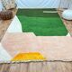 Handwoven natural wool rug, size 150/250 cm.