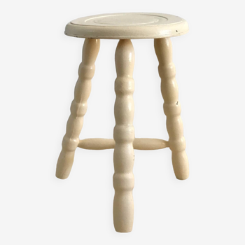Vintage tripod stool from the 70s painted wood
