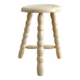 Vintage tripod stool from the 70s painted wood