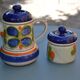 signed sugar bowl/milk jug set