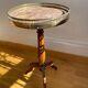 Burgundy marble pedestal table