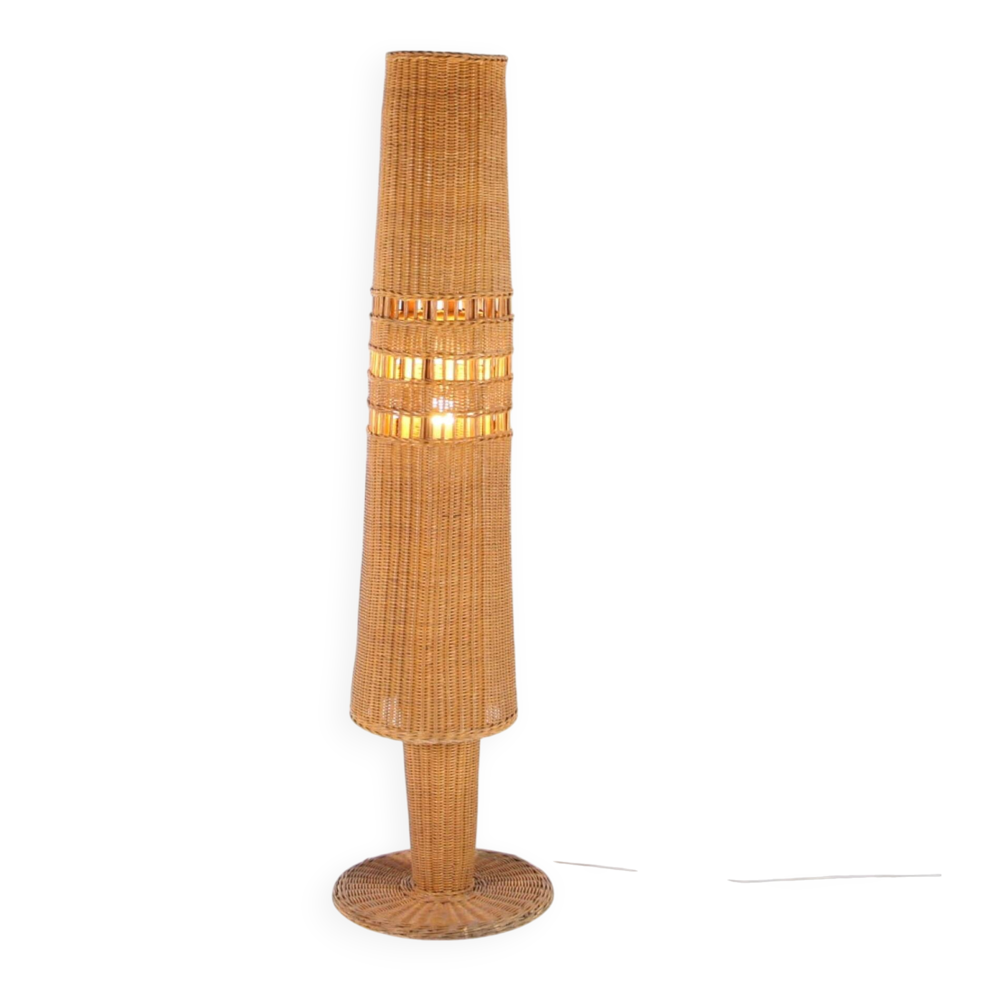 Large wicker floor lamp