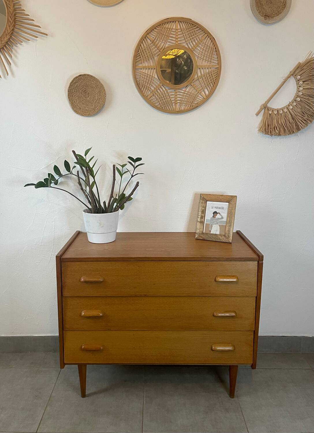 Commode en teck, années 60