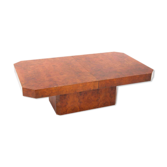 Table basse en bois de Loupe pour Mario Sabot 1970