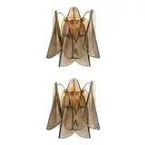 Amber Rondini Murano Glass Gold Wall Sconces by Simoeng, Set of 2