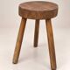 Vintage tripod stool in solid wood – brutalist spirit / folk art