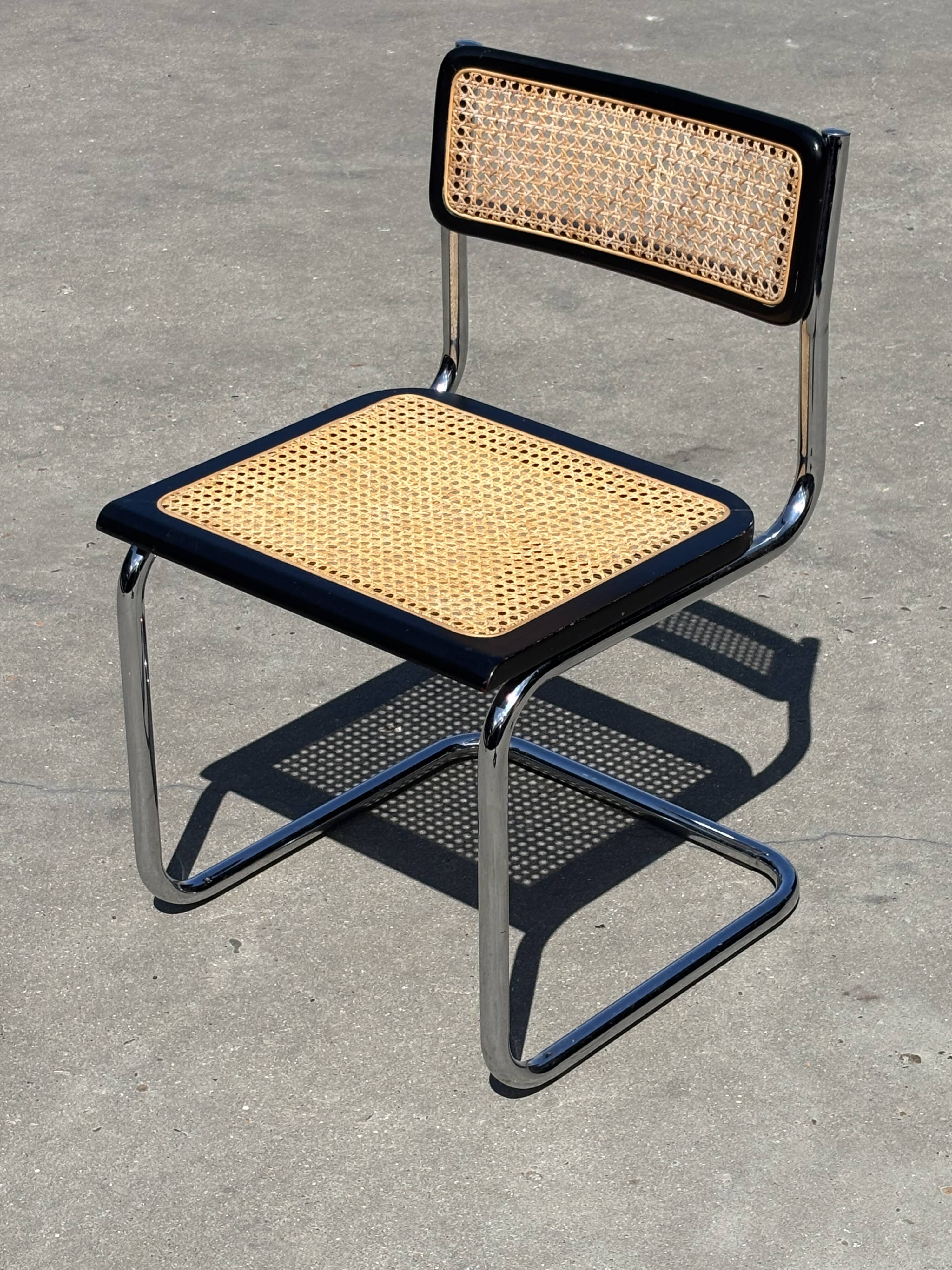 Vintage Cesca chair style b32 model in chrome and black
