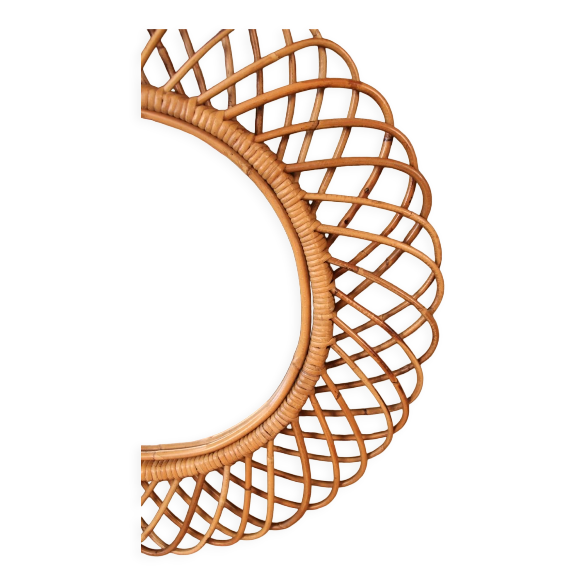 Rattan mirror 68cm