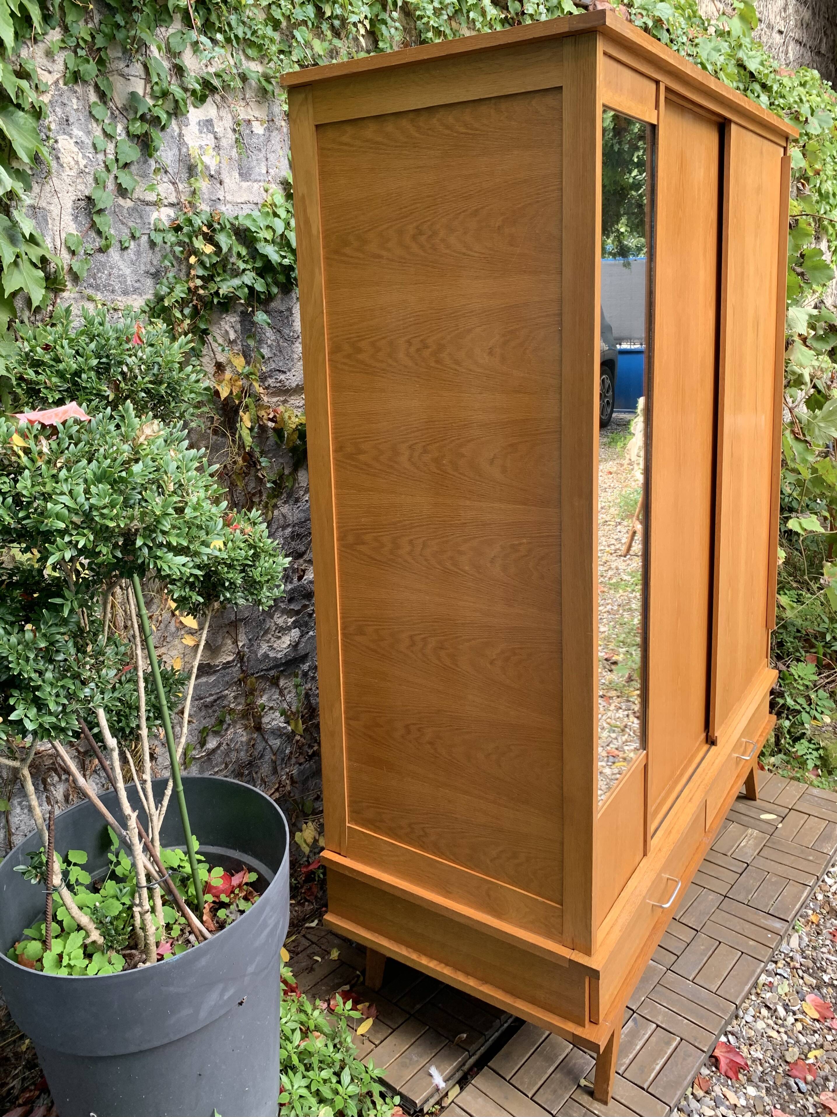 Vintage wardrobe with compass feet 1960