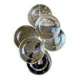 6 chrome and gold metal presentation plates