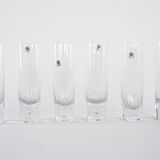Set of crystal glasses, Italian design, 1970s,  RCR Cristalleria Italiana