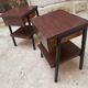 Pair bedside tables feet vintage compass
