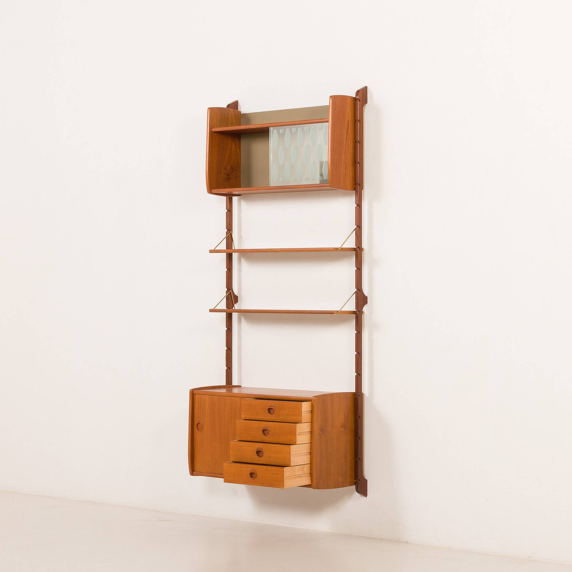 Ergo one bay teak wall unit, Norway, 1960s