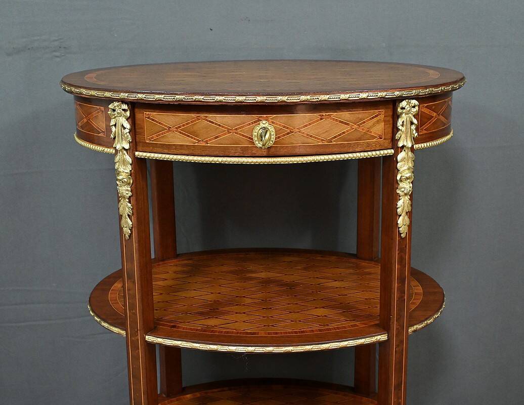 Small Marquetry Coffee Table, Transition Louis XV Louis XVI style –