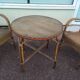 Lot 2 fauteuil et une table en rotin osier de jardin