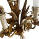 Vintage wheat 'golden' wall light with flowers: french style