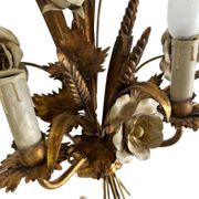 Vintage wheat 'golden' wall light with flowers: french style