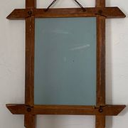 Miroir de barbier en bois blond
