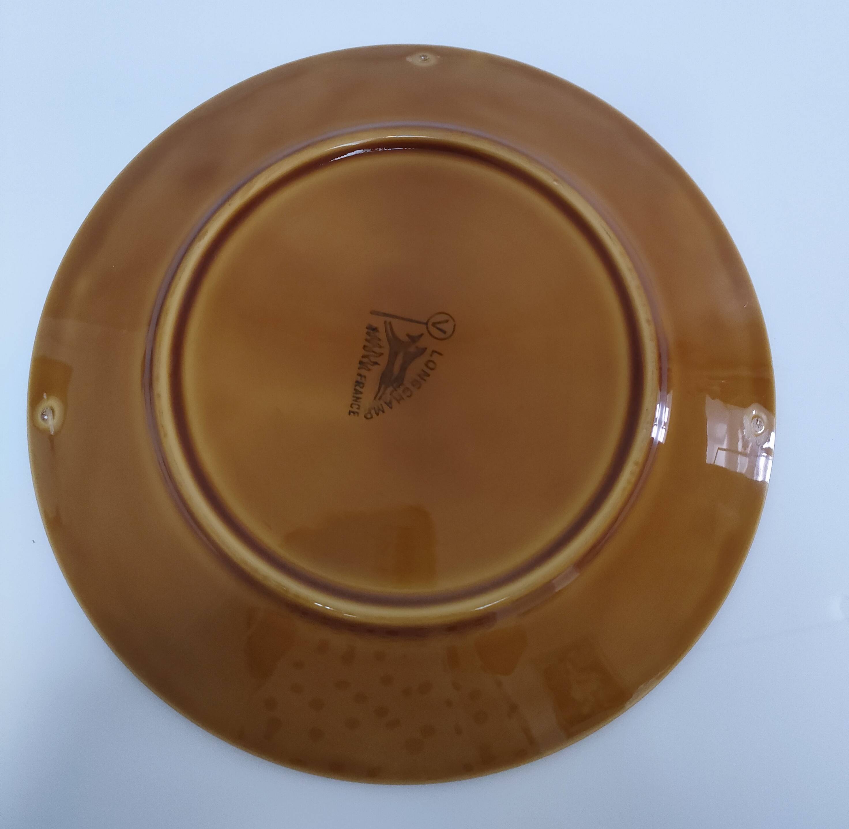 10 assiettes décor poisson par Robert Picault pour Longchamp